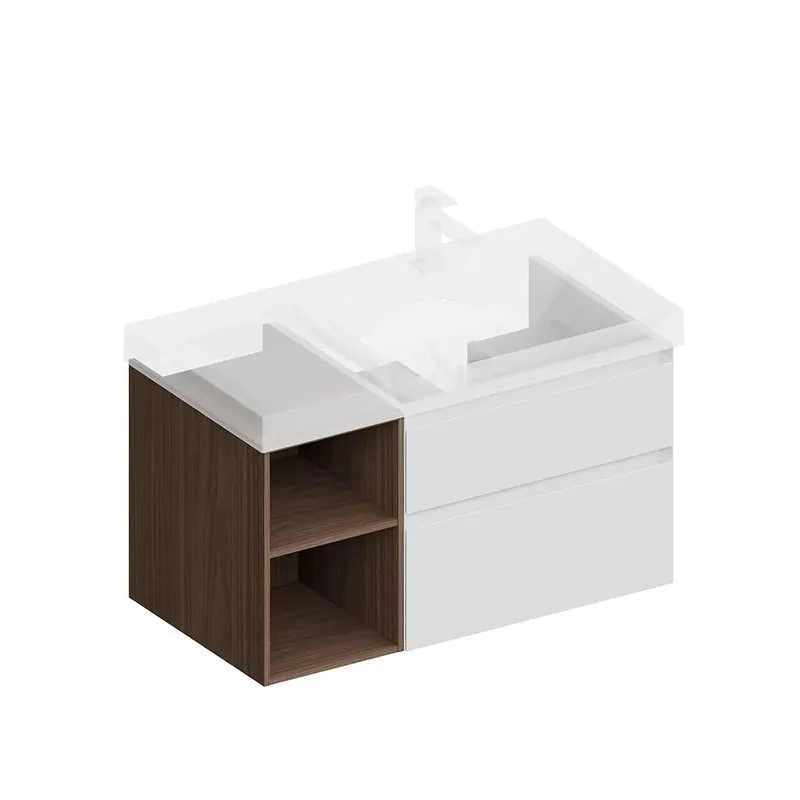 Тумба под раковину без столешницы KERAMA MARAZZI Cubo 90, правая подвесная, с ящиками и полкой, бела Sancos — официальный сайт