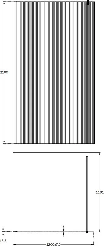 Душевая перегородка KERAMA MARAZZI Cristallo CT.120.WI.BLK.M 120 см, профиль матовый черный, стекло  Sancos — официальный сайт