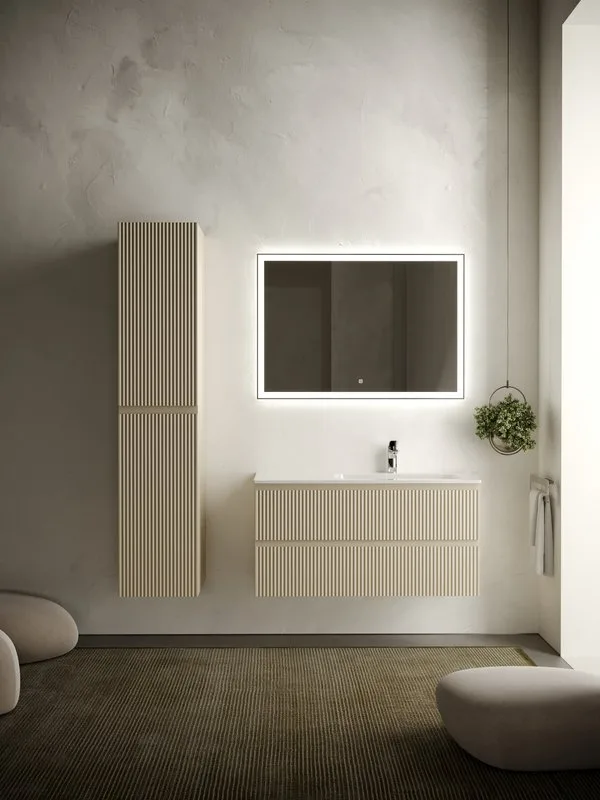 Тумба под раковину Sancos Snob R 100 подвесная Beige soft (капучино), SNR100RCE Sancos — официальный сайт