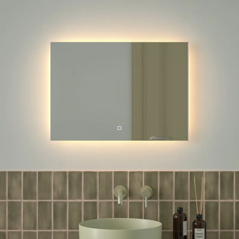 Зеркало Defesto Glow DF 2514SH 70х50 с LED-подсветкой, 3000 K, сенсорный выключатель