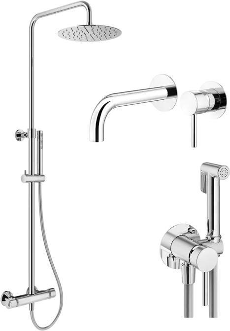 Комплект для ванной Plumberia Selection Ixo KITZXO6302CR210 С ВНУТРЕННЕЙ ЧАСТЬЮ, хром Sancos — официальный сайт