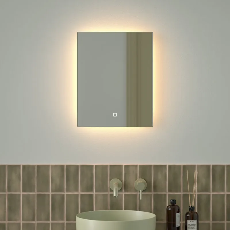 Зеркало Defesto Glow DF 2511S 40х50 с LED-подсветкой, 3000 K, сенсорный выключатель