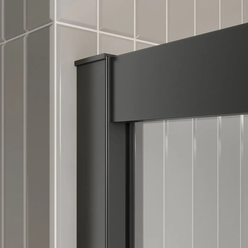 Душевая дверь в нишу BelBagno Luce BF-1-120-C-NERO профиль матовый черный, стекло прозрачное Sancos — официальный сайт