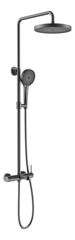 Душевая стойка Vincea Rim VSFS-2RM1GM с изливом, вороненая сталь Sancos — официальный сайт