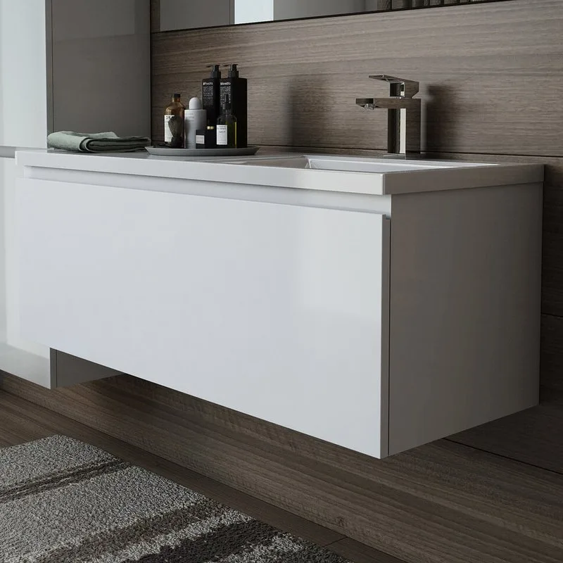Тумба под раковину без столешницы Эстет Dallas Luxe 130 подвесная, 1 ящик, R Sancos — официальный сайт