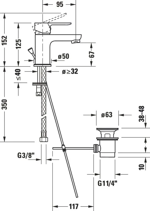 Смеситель для раковины Duravit A.1 A11010001010 хром Sancos — официальный сайт