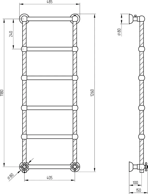 Полотенцесушитель электрический Migliore Edera 20301 126x48.5 см, L, бронза Sancos — официальный сайт