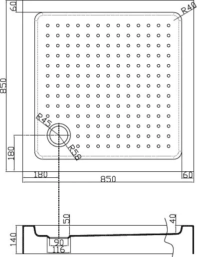 Поддон для душа Cezares Tray TRAY-A-A-85-15-W 85x85, с сифоном Sancos — официальный сайт