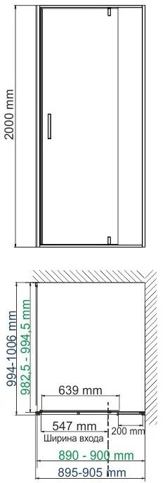 Душевой уголок Wasserkraft Neime 19P 18 90x100 Sancos — официальный сайт
