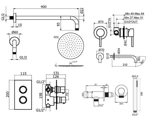 Комплект для ванной Plumberia Selection Ixo KITXOT18QBO210 С ВНУТРЕННЕЙ ЧАСТЬЮ, белый матовый Sancos — официальный сайт