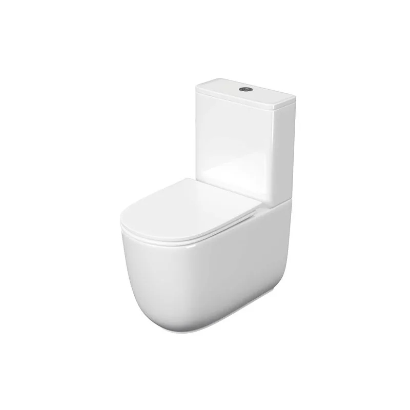Унитаз-компакт напольный AQUATEK Optima Plus AQ4452-00 безободковый, с микролифтом Sancos — официальный сайт