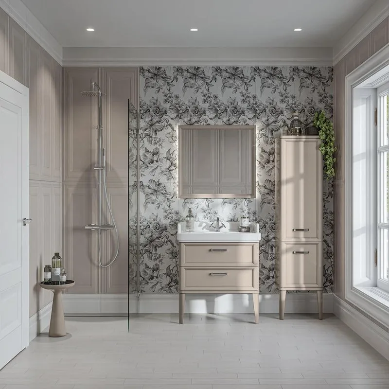 Шкаф-пенал для ванной KERAMA MARAZZI Pompei 150 камео бежевый глянцевый Sancos — официальный сайт