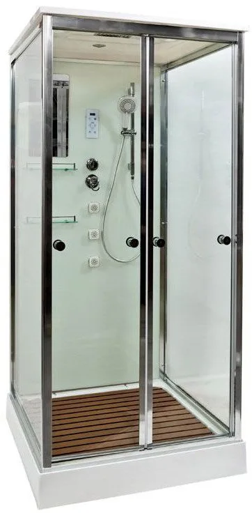 Душевая кабина DTO V1015 100х100, профиль хром, стекло прозрачное Sancos — официальный сайт