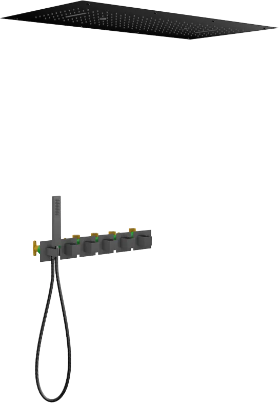 Душевой комплект Timo Petruma SX-5329/03SM, С ВНУТРЕННЕЙ ЧАСТЬЮ, с термостатом, черный Sancos — официальный сайт