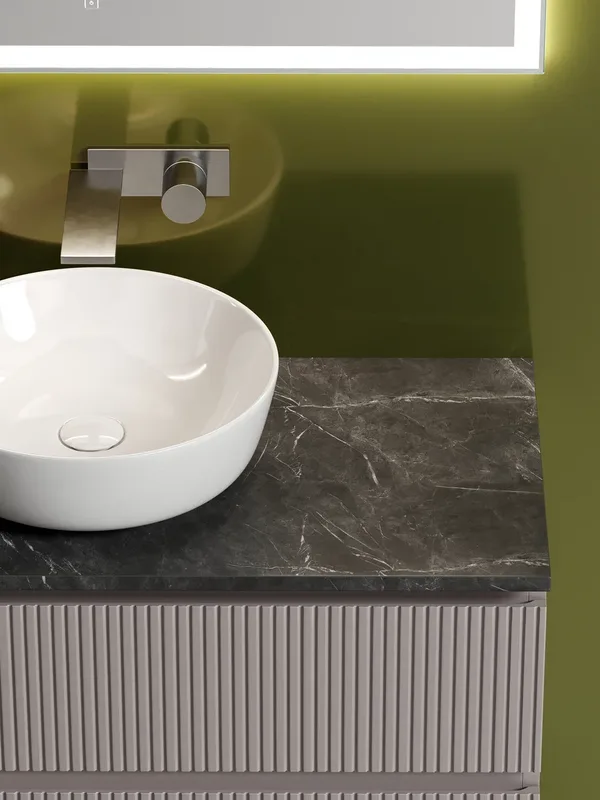 Тумба с раковиной Sancos Snob T 100 см, doha soft, столешница черный мрамор, раковина CN6013 Sancos — официальный сайт