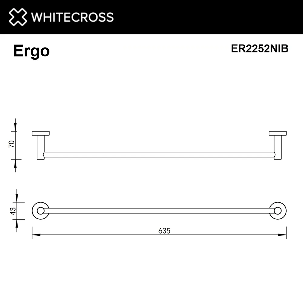 Полотенцедержатель WHITECROSS Ergo ER2252NIB брашированный никель Sancos — официальный сайт