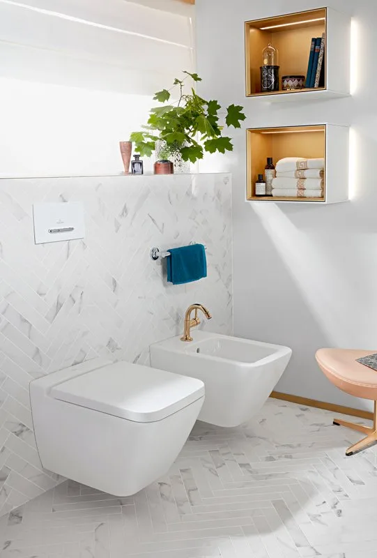 Биде подвесное Villeroy & Boch Finion 446500R1 alpin, ceramicplus Sancos — официальный сайт