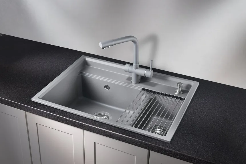 Мойка кухонная Granula Kitchen Space 7302, алюминиум Sancos — официальный сайт