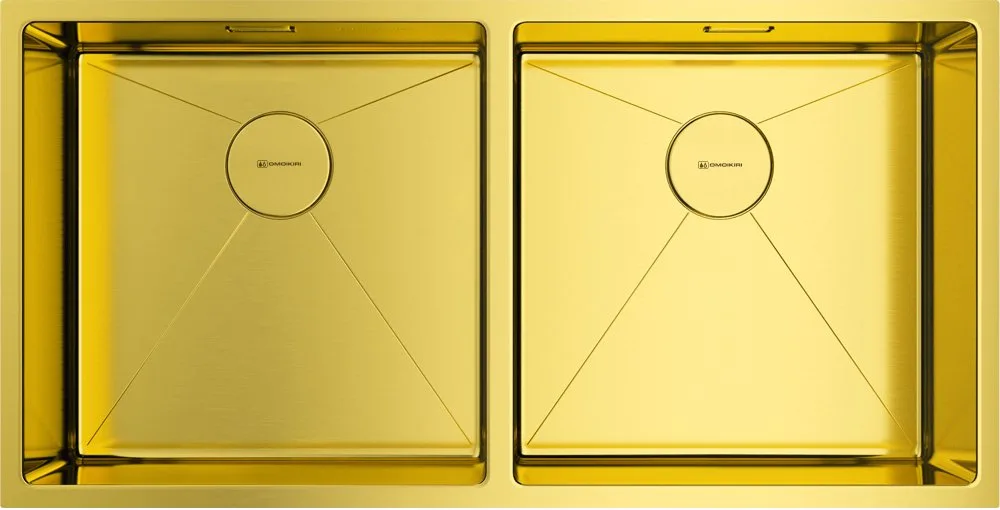 Мойка кухонная Omoikiri Taki 86-2 светлое золото Sancos — официальный сайт