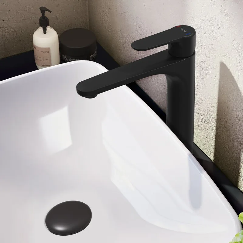 Смеситель для раковины VitrA Root Round A4270736EXP черный Sancos — официальный сайт
