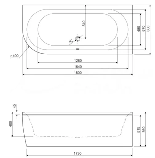Акриловая ванна Cezares Metauro Corner 180-80-40-L-W37 L без опоры 180x80 см, левая, пристенная Sancos — официальный сайт