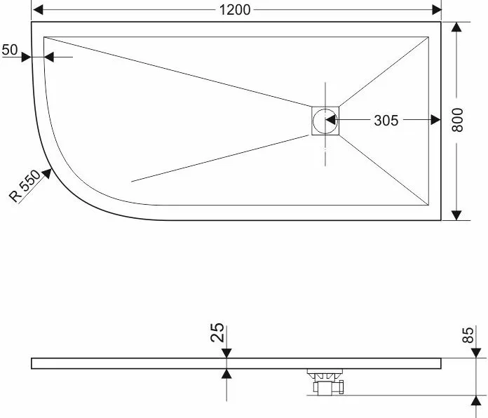 Поддон для душа RGW Stone Tray ST/AR-0128W 80х120 Sancos — официальный сайт