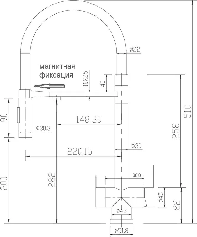 Смеситель для кухни Zorg Sanitary SZR-3030 хром Sancos — официальный сайт