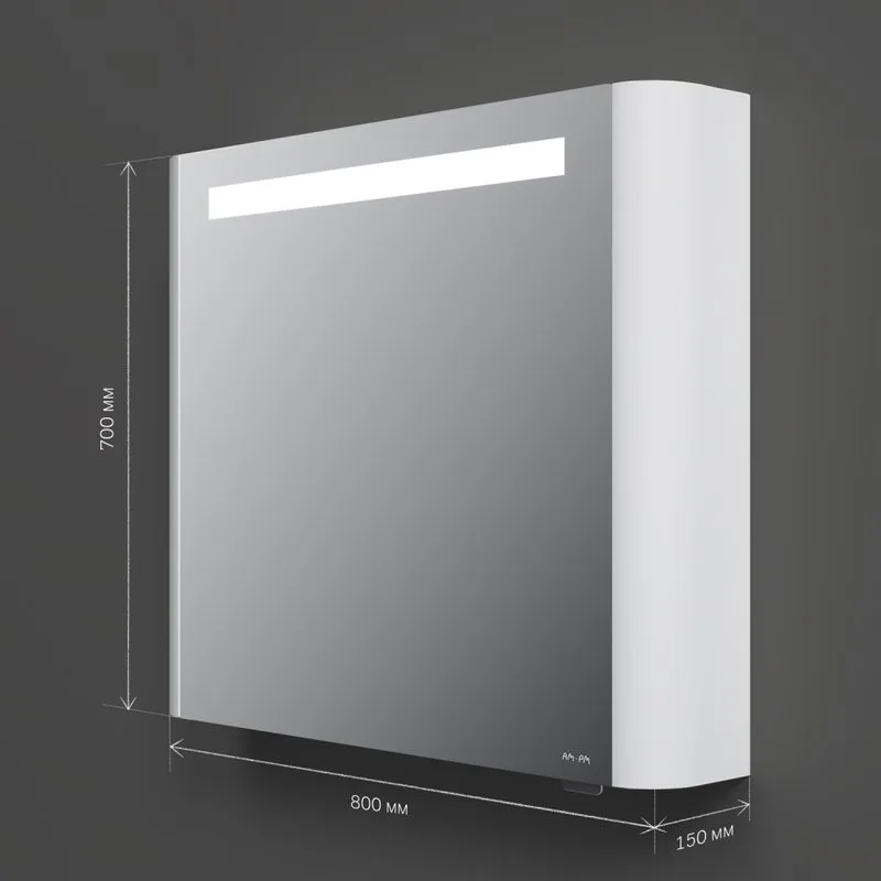 Зеркало-шкаф AM.PM Sensation 80 R с подсветкой, белый глянец Sancos — официальный сайт