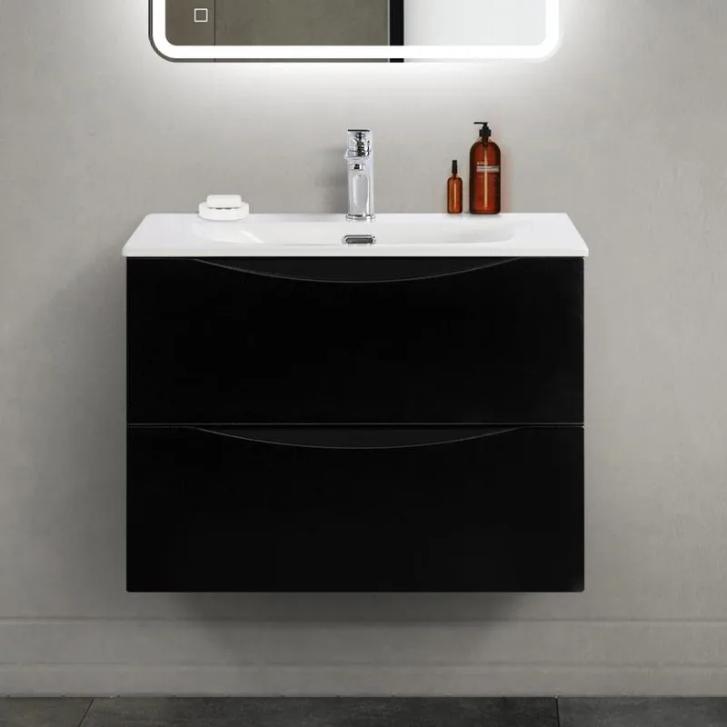 Тумба под раковину без столешницы BelBagno Marino-cer-mini 70 подвесная, nero lucido Sancos — официальный сайт