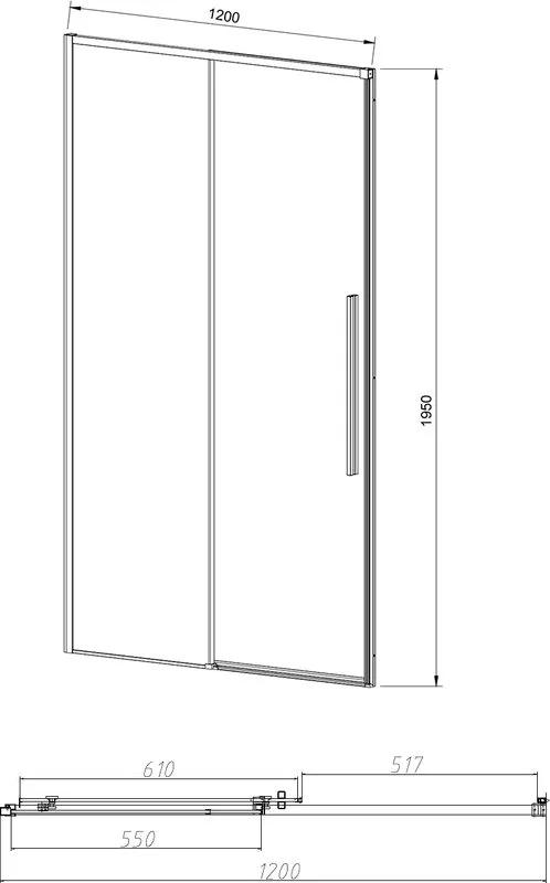 Душевая дверь в нишу Vincea Slim-N VDS-4SN120CLB 120 см, профиль черный Sancos — официальный сайт