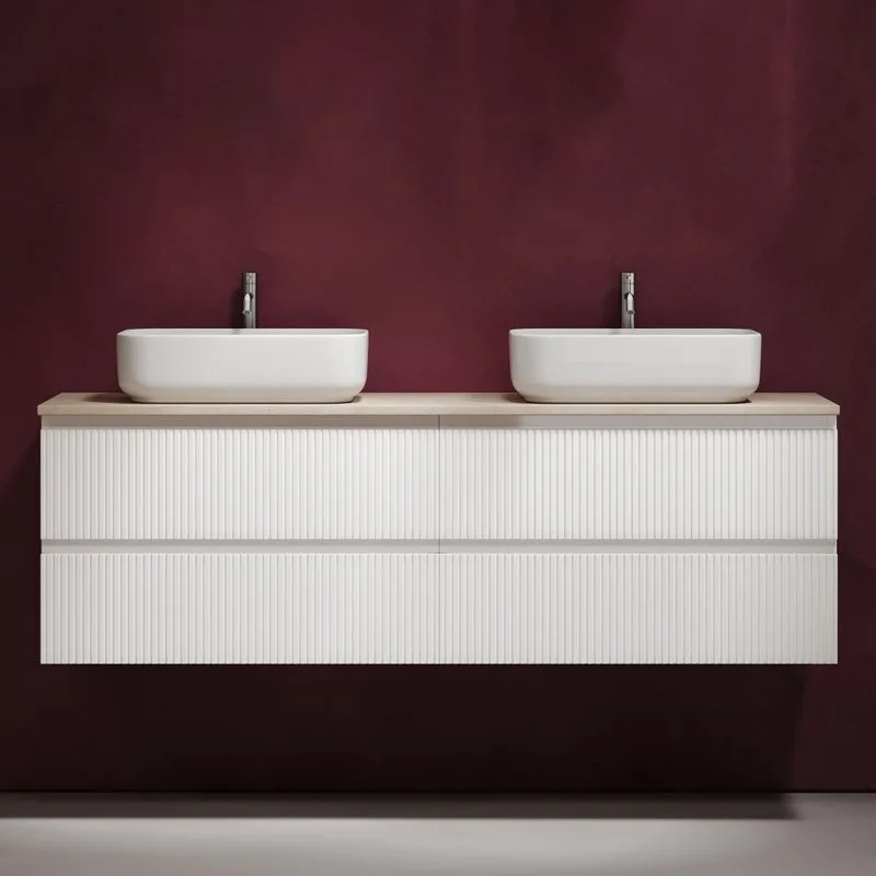 Тумба с раковиной Sancos Snob T 160 bianco, столешница бежевая TT160A2X, раковина CN5043 Sancos — официальный сайт