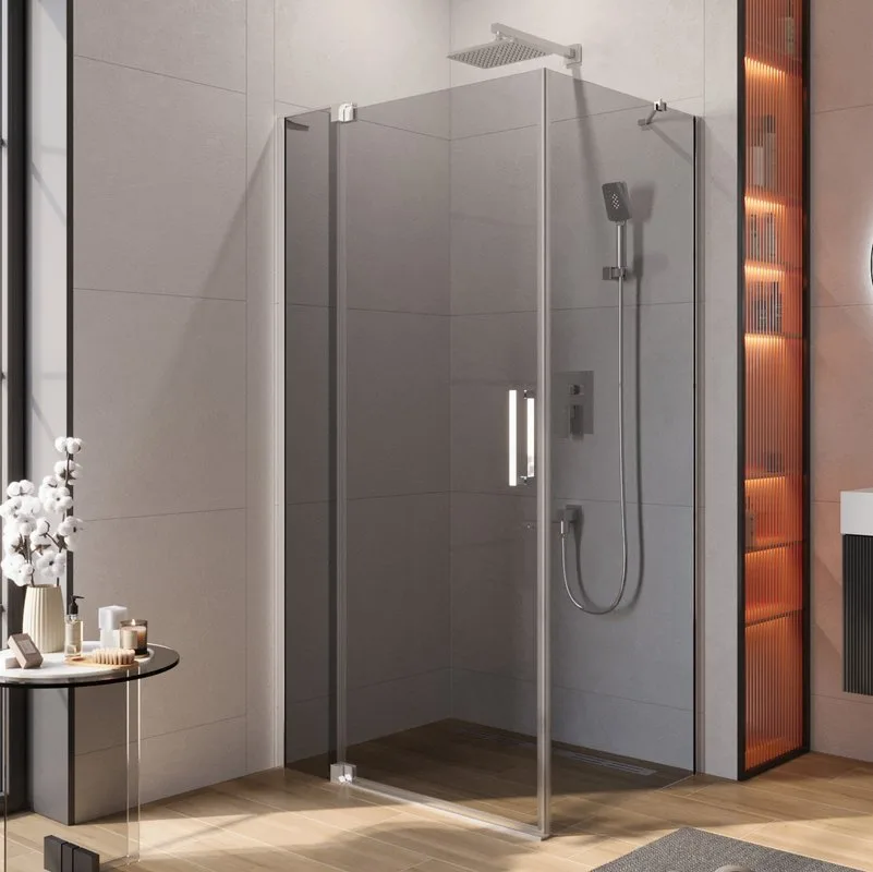 Душевой уголок Cezares Slider AH 1 80-100/110 Grigio Cr профиль хром, стекло серое Sancos — официальный сайт