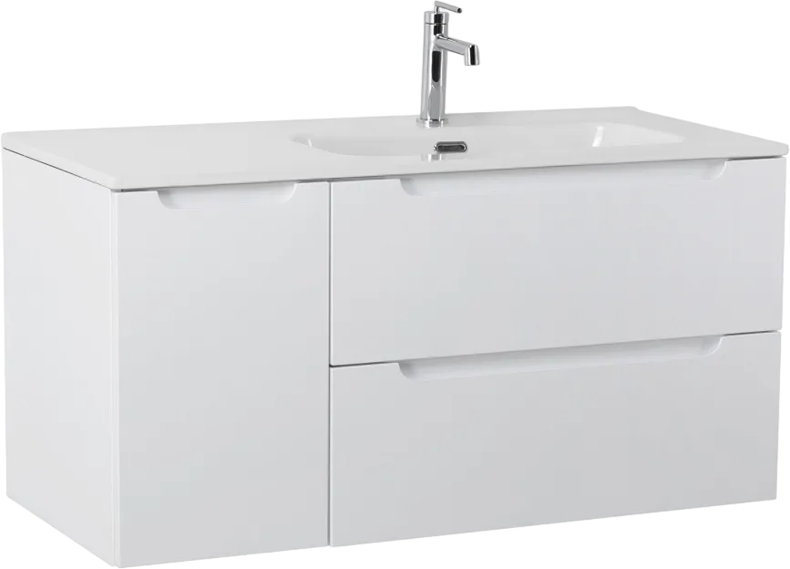 Тумба под раковину без столешницы BelBagno Etna 100 R 2 ящика, дверца, bianco lucido Sancos — официальный сайт