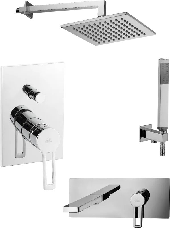 Комплект для ванной Paffoni Ringo KITRIN015CR105 С ВНУТРЕННЕЙ ЧАСТЬЮ, верхний душ 20 см, хром Sancos — официальный сайт