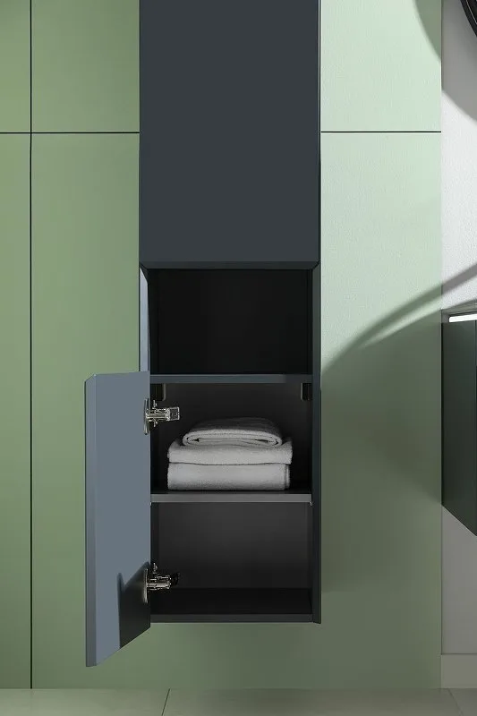 Шкаф-пенал для ванной Allen Brau Infinity 35 L подвесной, антрацит матовый Sancos — официальный сайт