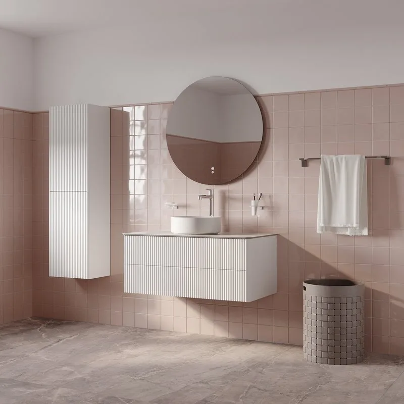 Шкаф-пенал для ванной IDDIS Aiger 40 подвесной, матовый белый soft touch Sancos — официальный сайт