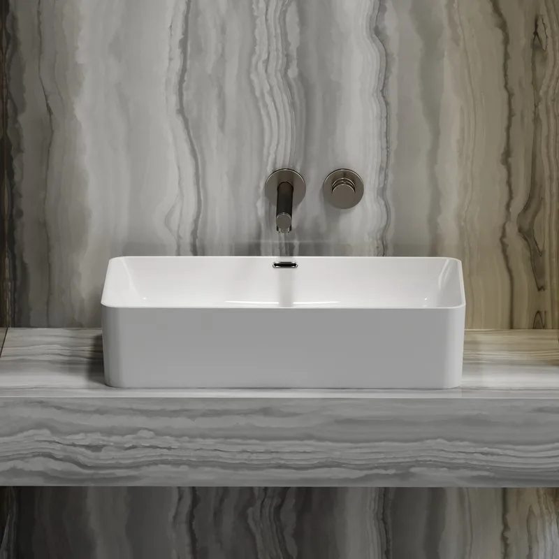 Накладная раковина Ceramicanova Element CN6065 белая глянцевая Sancos — официальный сайт