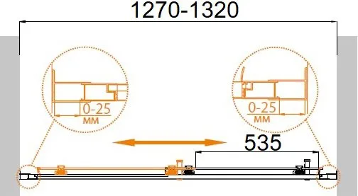 Душевая дверь в нишу Cezares Molveno BF 1 130 P Cr Sancos — официальный сайт