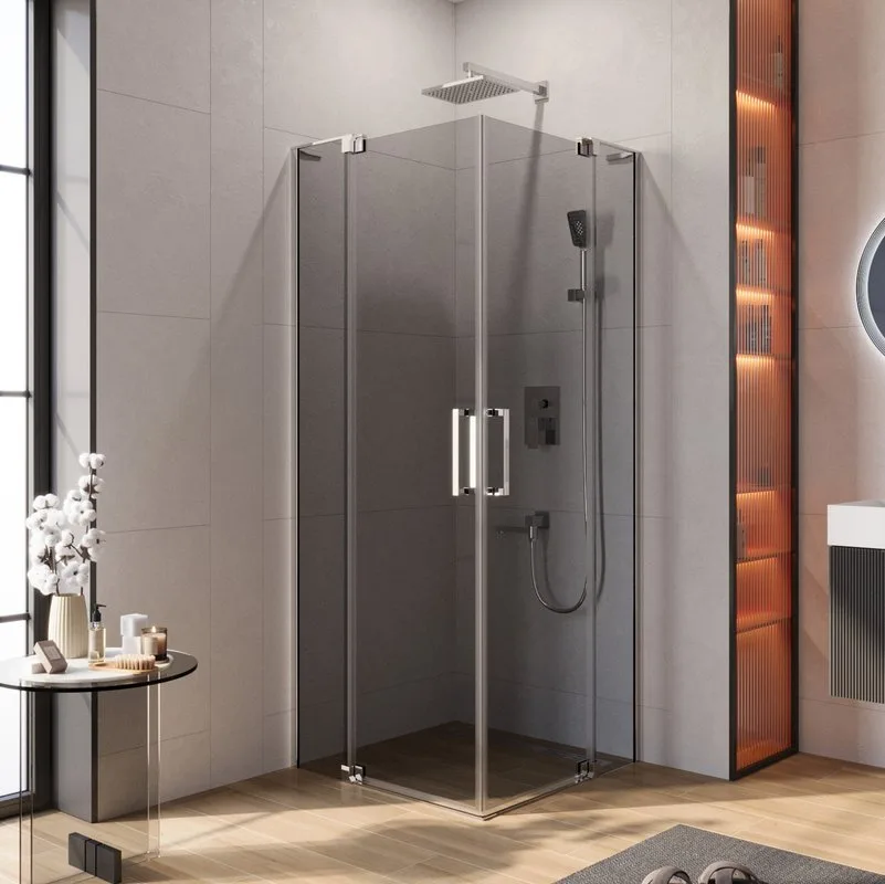 Душевой уголок Cezares Slider A 2 80/90 Grigio Cr профиль хром, стекло серое Sancos — официальный сайт