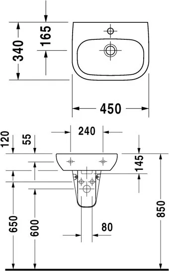 Мебельная раковина Duravit D-code D-Code 07054500002 Sancos — официальный сайт
