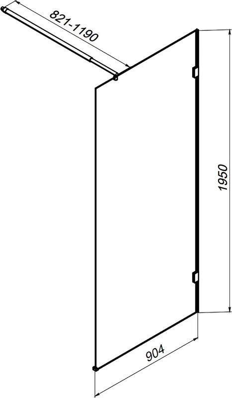 Душевая перегородка AM.PM X-Joy W94WI-90-F1-BTE 90x195, фурнитура черная, стекло прозрачное Sancos — официальный сайт