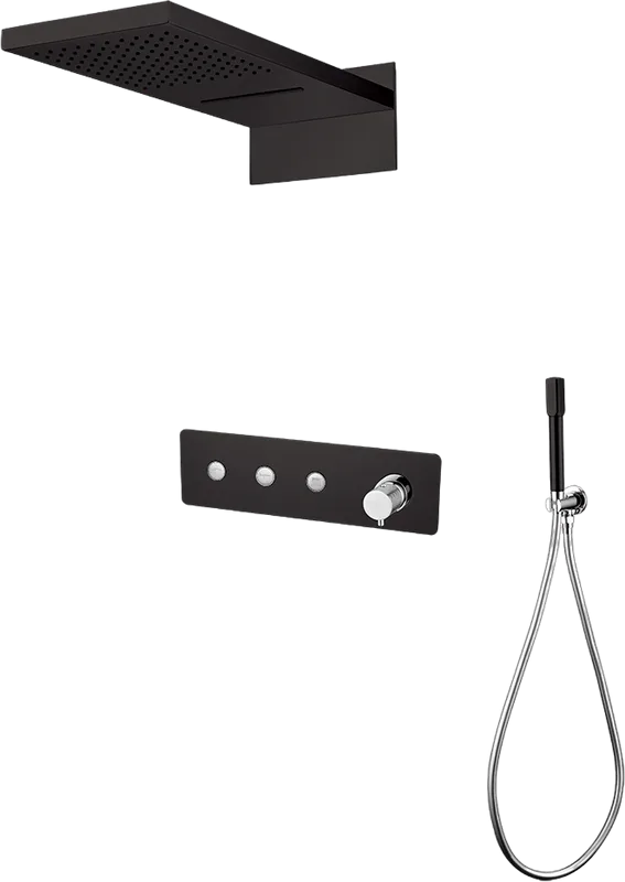 Душевой комплект Boheme Fusion 130-BCR, С ВНУТРЕННЕЙ ЧАСТЬЮ, Black Chrome Sancos — официальный сайт