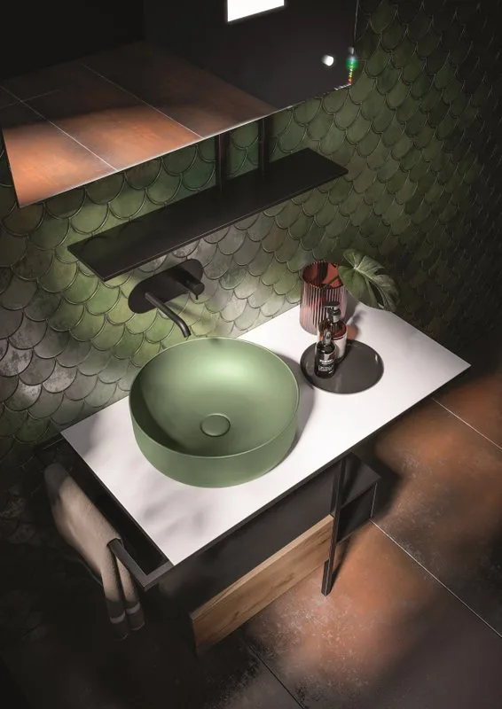 Накладная раковина Kerasan Nolita 534411*0 40 см, verde muschio Sancos — официальный сайт