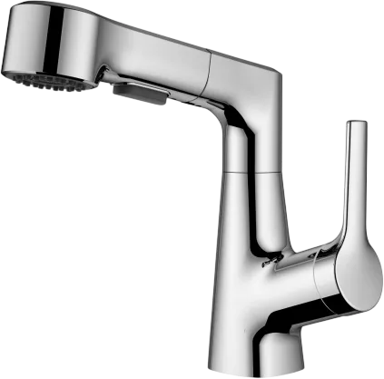 Смеситель для раковины Wonzon & Woghand WW-121B108-CR с выдвижным изливом, хром Sancos — официальный сайт