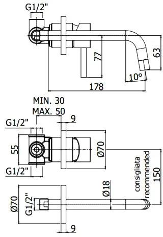 Смеситель для раковины Paffoni Light LIG006HGSP70 С ВНУТРЕННЕЙ ЧАСТЬЮ брашированное медовое золото Sancos — официальный сайт