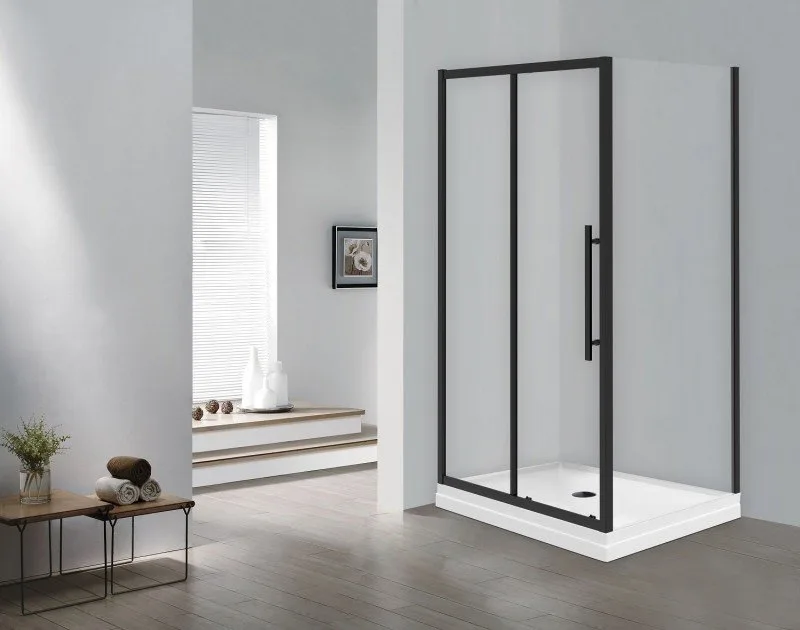 Душевой уголок Esbano Flex ESF-129PS-B 120х90 см, профиль черный, стекло прозрачное Sancos — официальный сайт