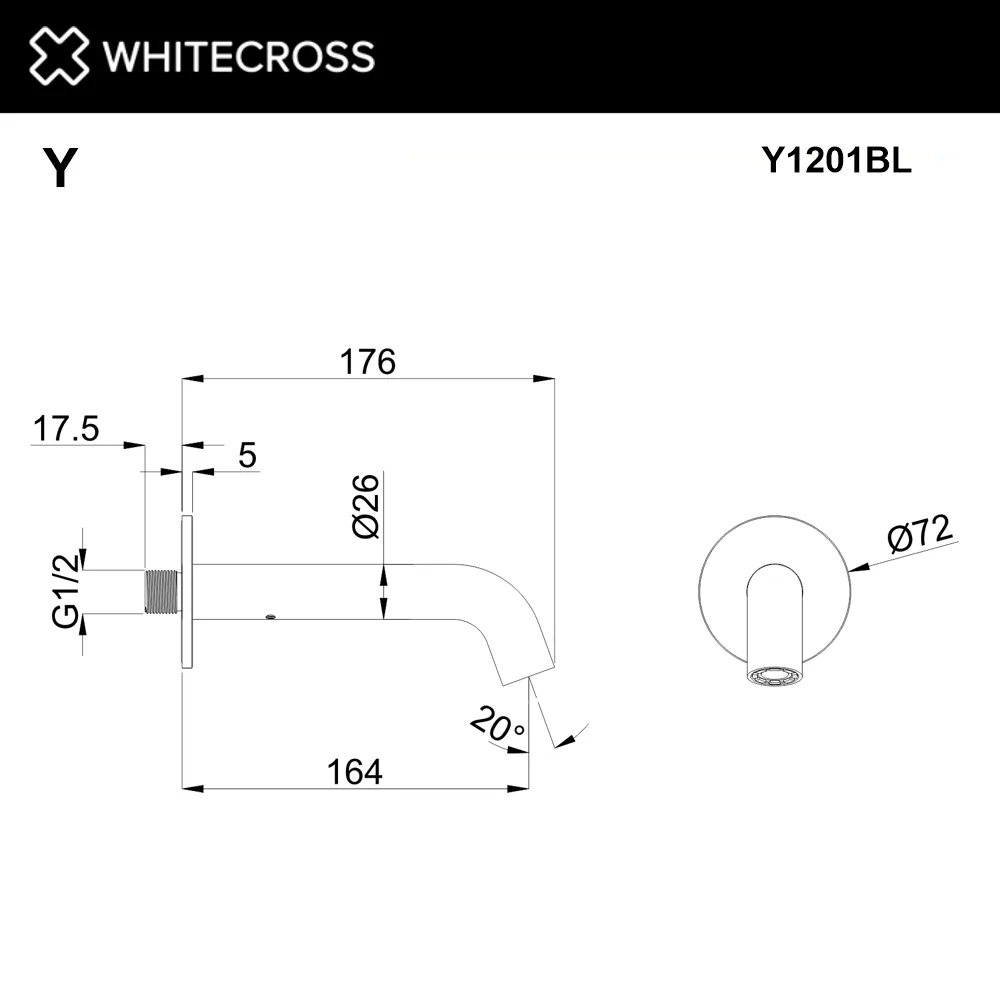 Излив WHITECROSS Y Y1201BL черный матовый Sancos — официальный сайт