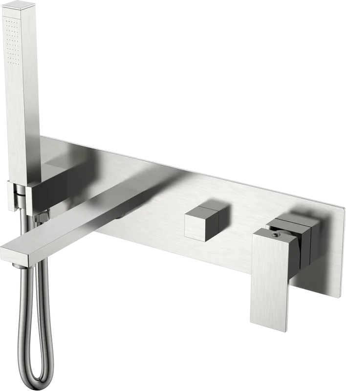 Встраиваемый смеситель Boheme Qubic 474-2-NB С ВНУТРЕННЕЙ ЧАСТЬЮ, brushed nickel Sancos — официальный сайт