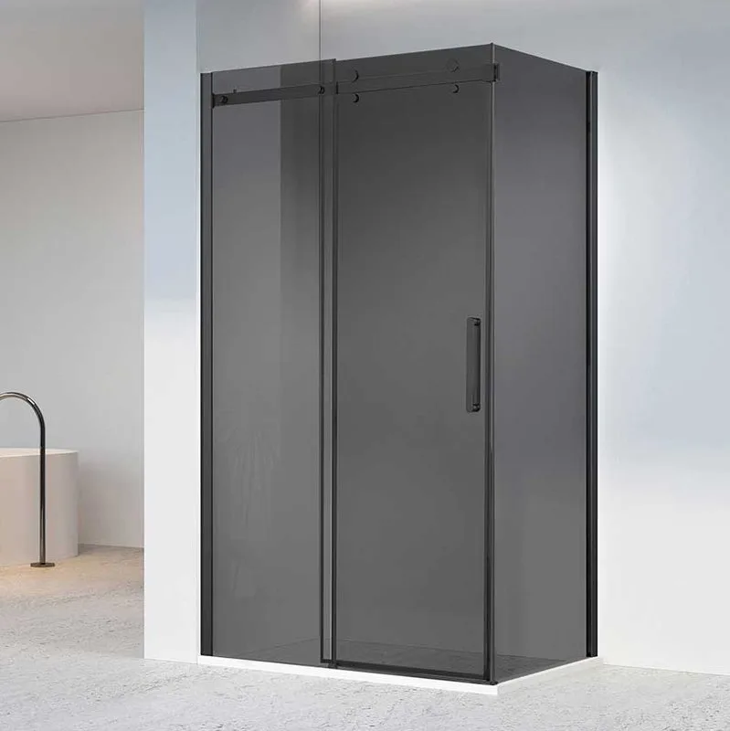 Душевой уголок Vincea Como-N VSR-4CN1014CGB 140х100, профиль матовый черный, стекло тонированное сер Sancos — официальный сайт