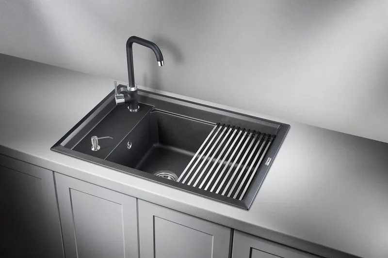 Мойка кухонная Granula Kitchen Space 7305, шварц Sancos — официальный сайт